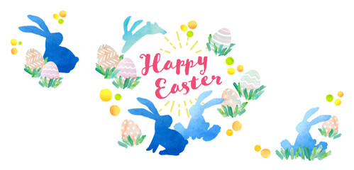 Easter Decorations drawn in watercolor