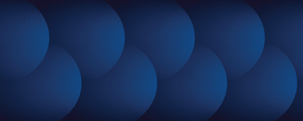 Dark blue backdrop banner with soft seamless wavy blue bokeh spot lights in the background