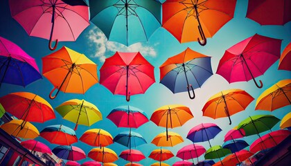 Fototapeta na wymiar seamless background with umbrellas
