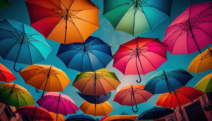 Fototapeta na wymiar seamless background with umbrellas