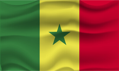 senegal waving flag realistic 3d