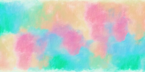 Obraz na płótnie Canvas abstract colorful watercolor background with pastel yellow red orange blue colors texture, copy space, beautiful mix coloured wallpaper, generative ai, soft light mindful relaxing color theory