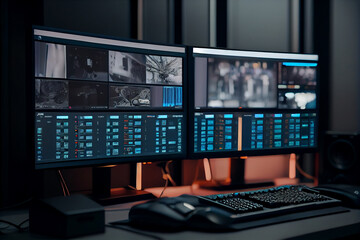 Fototapeta premium tv and computer.generative ai