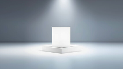 Simple Minimalist Box Product Display Podium for marketing advertisement, background illustration
