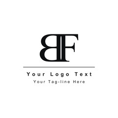 letter bf or fb icon logo template