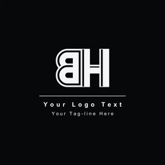 initial BH HB B H initial based letter icon logo