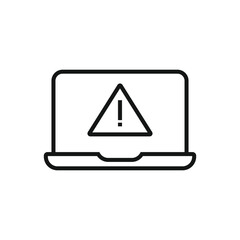 Editable Icon of Laptop Alert Message, Vector illustration isolated on white background. using for Presentation, website or mobile app