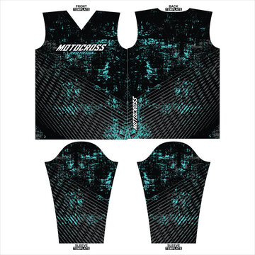 Print-ready sublimation motocross long sleeve jersey design