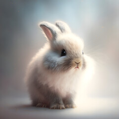 white and gray rabbit