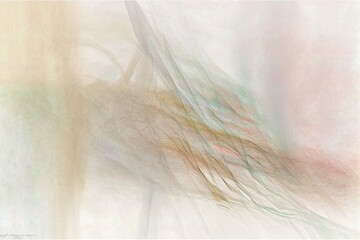 abstract art, hazy, mist, sketched lines floating in a feathered environment, soft colors, pastel background