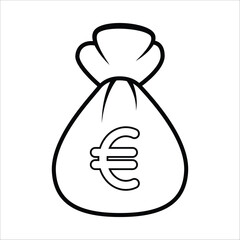 Money Bag Icon Vector On Trendy Design.