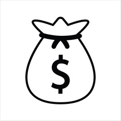 Money Bag Icon Vector On Trendy Design.