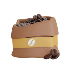 bag of coffee beans 3D Icon