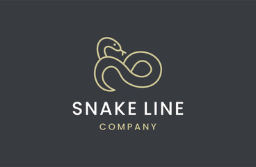 Snake Line Modern Abstract Creative Logo line art icon .