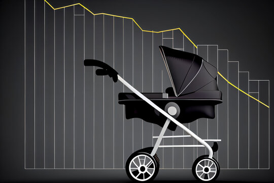 South Korea Fertility Rate Social Problem. Birth Rate Is Decreasing And Declining Chart And Graph. Generative AI.