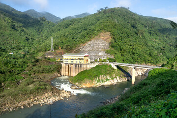 Small hydroelectric dam in Quang Tri province, Vietnam