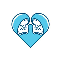 Lungs logo vector icon design