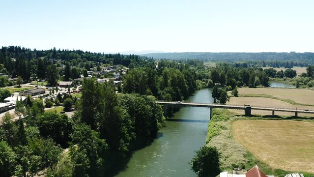 View of Snoqualmie River in Duvall, Washington