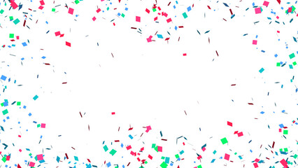 Abstract celebration party with falling paper confetti transparent elements decoration
