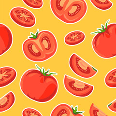 Organic and natural tomato vegetables pattern
