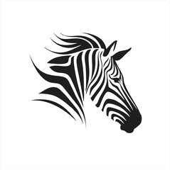 Fototapeta na wymiar black zebra logo design template, zebra animal silhouette illustration