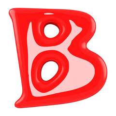 3d Font Red Letter B