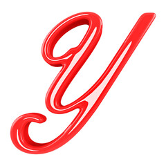 3d Font Red Letter Y