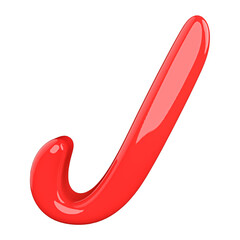 3d Font Red Letter J