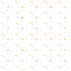 Cherry blossom and leaves illustration pattern, 벚꽃 패턴 일러스트