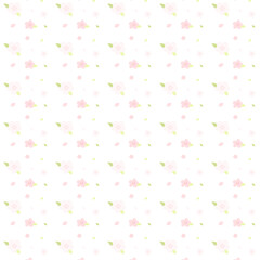 Cherry blossom and leaves illustration pattern, 벚꽃 패턴 일러스트