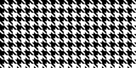 Houndstooth seamless pattern. Black and white dogs tooth repeating background Loopable fabric texture. Vector illustration