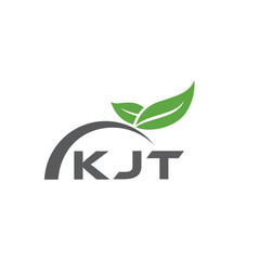 KJT letter nature logo design on white background. KJT creative initials letter leaf logo concept. KJT letter design.
