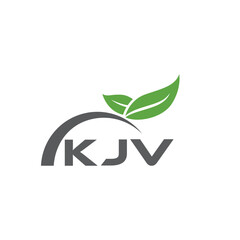 KJV letter nature logo design on white background. KJV creative initials letter leaf logo concept. KJV letter design.
