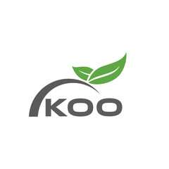 KOO letter nature logo design on white background. KOO creative initials letter leaf logo concept. KOO letter design.
