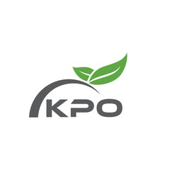 KPO letter nature logo design on white background. KPO creative initials letter leaf logo concept. KPO letter design.
