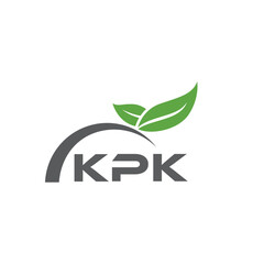 KPK letter nature logo design on white background. KPK creative initials letter leaf logo concept. KPK letter design.
