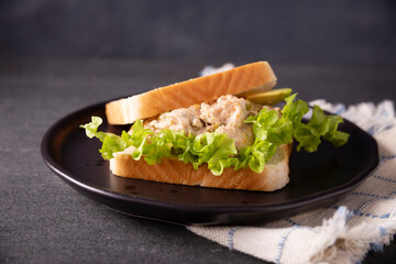 Tuna sandwich. It is a quick, simple and nutritious recipe, Healthy food, delicious snack very...