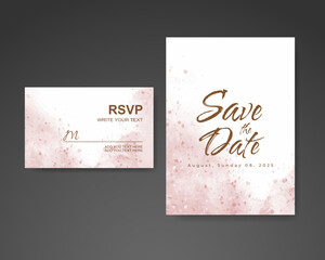 Naklejka na ściany i meble Wedding invitation with abstract watercolor background