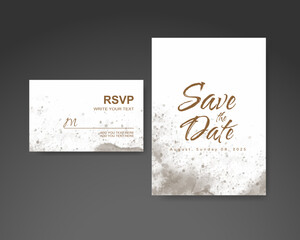 Wedding invitation with abstract watercolor background