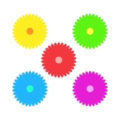 Minimalist vector set of cute flowers.