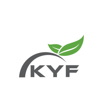 KYF letter nature logo design on white background. KYF creative initials letter leaf logo concept. KYF letter design.
