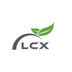 LCX letter nature logo design on white background. LCX creative initials letter leaf logo concept. LCX letter design.

