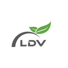 Fototapeta premium LDV letter nature logo design on white background. LDV creative initials letter leaf logo concept. LDV letter design. 