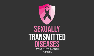 April is Sexually Transmitted diseases  Awareness Month. Template for background, banner, card, poster