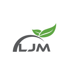 Obraz premium LJM letter nature logo design on white background. LJM creative initials letter leaf logo concept. LJM letter design. 