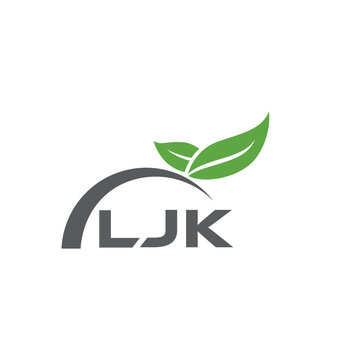LJK letter nature logo design on white background. LJK creative initials letter leaf logo concept. LJK letter design.
