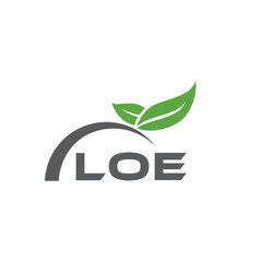 Fototapeta premium LOE letter nature logo design on white background. LOE creative initials letter leaf logo concept. LOE letter design. 