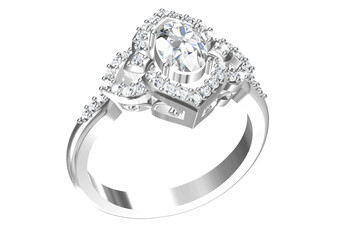 Wedding ring 3D rendering (high resolution 3D image)