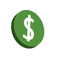 Dollar icon 3D realistic vector