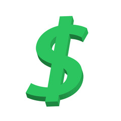 Obraz premium Dollar icon 3D realistic vector